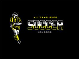 Title screen of Multi-player Soccer Manager on the Sinclair ZX Spectrum.