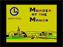 Title screen of Murder At The Manor on the Sinclair ZX Spectrum.