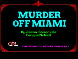 Title screen of Murder Off Miami on the Sinclair ZX Spectrum.