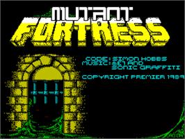 Title screen of Mutant Fortress on the Sinclair ZX Spectrum.