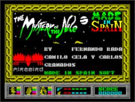 Title screen of Mystery Of The Nile, The on the Sinclair ZX Spectrum.