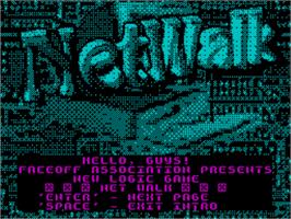 Title screen of Net Walk on the Sinclair ZX Spectrum.