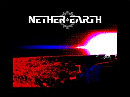 Title screen of Nether Earth on the Sinclair ZX Spectrum.