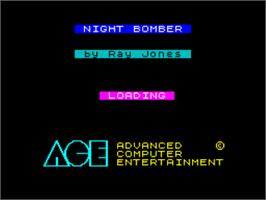 Title screen of Night Bomber on the Sinclair ZX Spectrum.