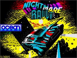 Title screen of Nightmare Rally on the Sinclair ZX Spectrum.