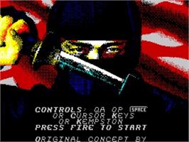 Title screen of Ninja Carnage on the Sinclair ZX Spectrum.