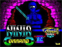 Title screen of Ninja Commando on the Sinclair ZX Spectrum.