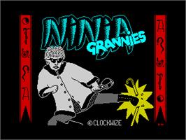 Title screen of Ninja Grannies on the Sinclair ZX Spectrum.