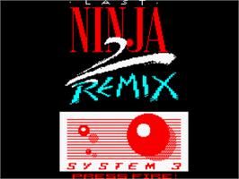 Title screen of Ninja Remix on the Sinclair ZX Spectrum.