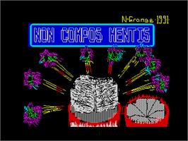 Title screen of Non Compos Mentis on the Sinclair ZX Spectrum.