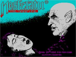 Title screen of Nosferatu The Vampyre on the Sinclair ZX Spectrum.