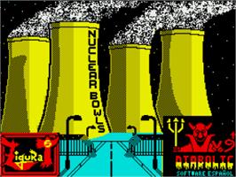 Title screen of Nuclear Bowls on the Sinclair ZX Spectrum.