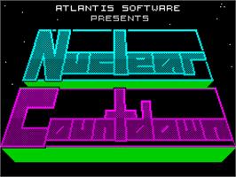 Title screen of Nuclear Countdown on the Sinclair ZX Spectrum.