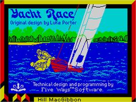 Title screen of Ocean Racer on the Sinclair ZX Spectrum.