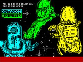 Title screen of Octagon Squad on the Sinclair ZX Spectrum.