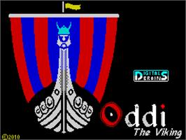 Title screen of Oddi The Viking on the Sinclair ZX Spectrum.