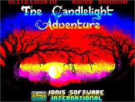 Title screen of Olli & Lissa 3: The Candlelight Adventure on the Sinclair ZX Spectrum.