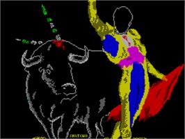 Title screen of Olé, Toro on the Sinclair ZX Spectrum.