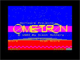 Title screen of Ometron on the Sinclair ZX Spectrum.