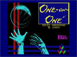 Title screen of One-on-One on the Sinclair ZX Spectrum.