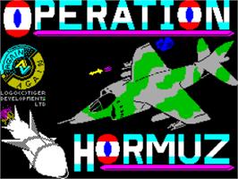 Title screen of Operation Hormuz on the Sinclair ZX Spectrum.