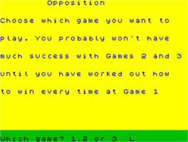 Title screen of Opposition on the Sinclair ZX Spectrum.