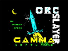 Title screen of Orc Slayer on the Sinclair ZX Spectrum.