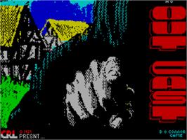 Title screen of Outcast on the Sinclair ZX Spectrum.