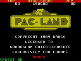 Title screen of Pac-land on the Sinclair ZX Spectrum.