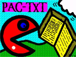 Title screen of Pac-txt on the Sinclair ZX Spectrum.