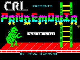 Title screen of Pandemonia on the Sinclair ZX Spectrum.