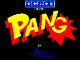 Title screen of Pang on the Sinclair ZX Spectrum.