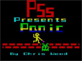 Title screen of Panic on the Sinclair ZX Spectrum.
