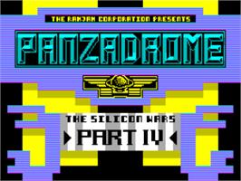 Title screen of Panzadrome on the Sinclair ZX Spectrum.