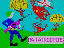 Title screen of Paratroopers on the Sinclair ZX Spectrum.