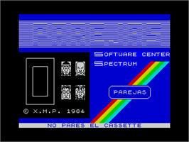 Title screen of Parejas on the Sinclair ZX Spectrum.