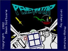 Title screen of Penetrator on the Sinclair ZX Spectrum.