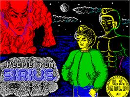Title screen of People From Sirius on the Sinclair ZX Spectrum.