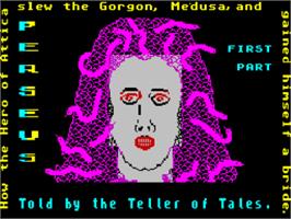 Title screen of Perseus on the Sinclair ZX Spectrum.