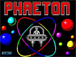 Title screen of Phaeton on the Sinclair ZX Spectrum.