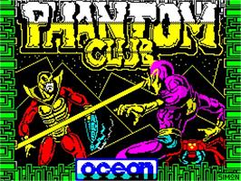 Title screen of Phantom Club on the Sinclair ZX Spectrum.