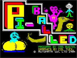 Title screen of Pi-balled on the Sinclair ZX Spectrum.