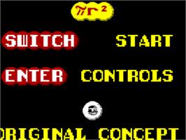 Title screen of Pi-r Squared on the Sinclair ZX Spectrum.
