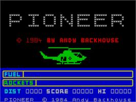 Title screen of Pioneer on the Sinclair ZX Spectrum.