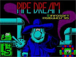 Title screen of Pipe Dream on the Sinclair ZX Spectrum.