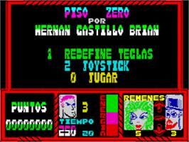 Title screen of Piso Zero on the Sinclair ZX Spectrum.