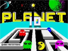 Title screen of Planet 10 on the Sinclair ZX Spectrum.
