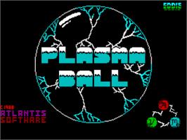 Title screen of Plasma Ball on the Sinclair ZX Spectrum.