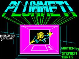 Title screen of Plummet on the Sinclair ZX Spectrum.