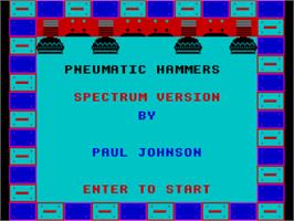 Title screen of Pneumatic Hammers on the Sinclair ZX Spectrum.